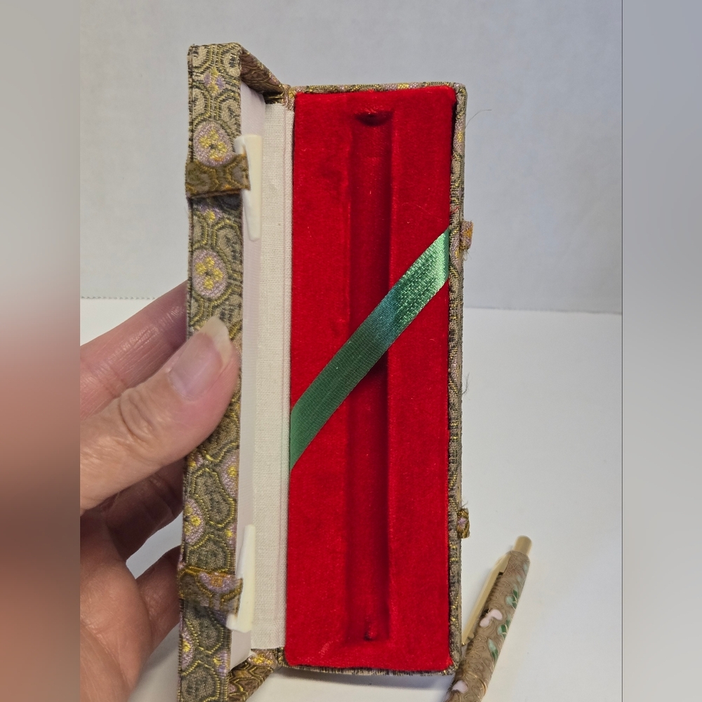 Vintage Cloisonné Gold Floral Design Pen 5 3/8" - Picture 10 of 13